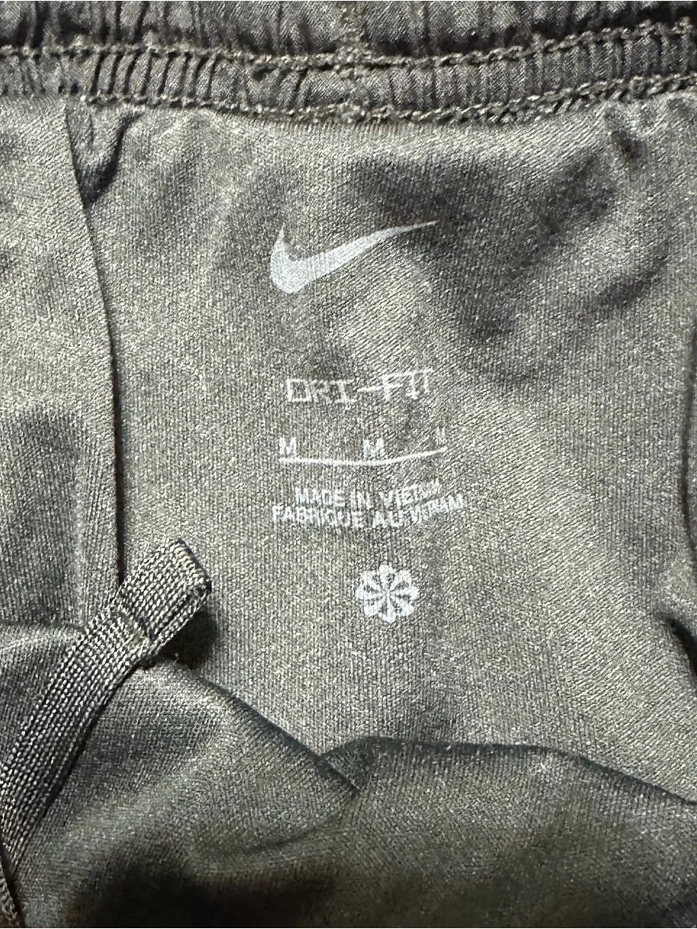 Nike Dri-Fit Black Athletic Shorts with White Swoosh